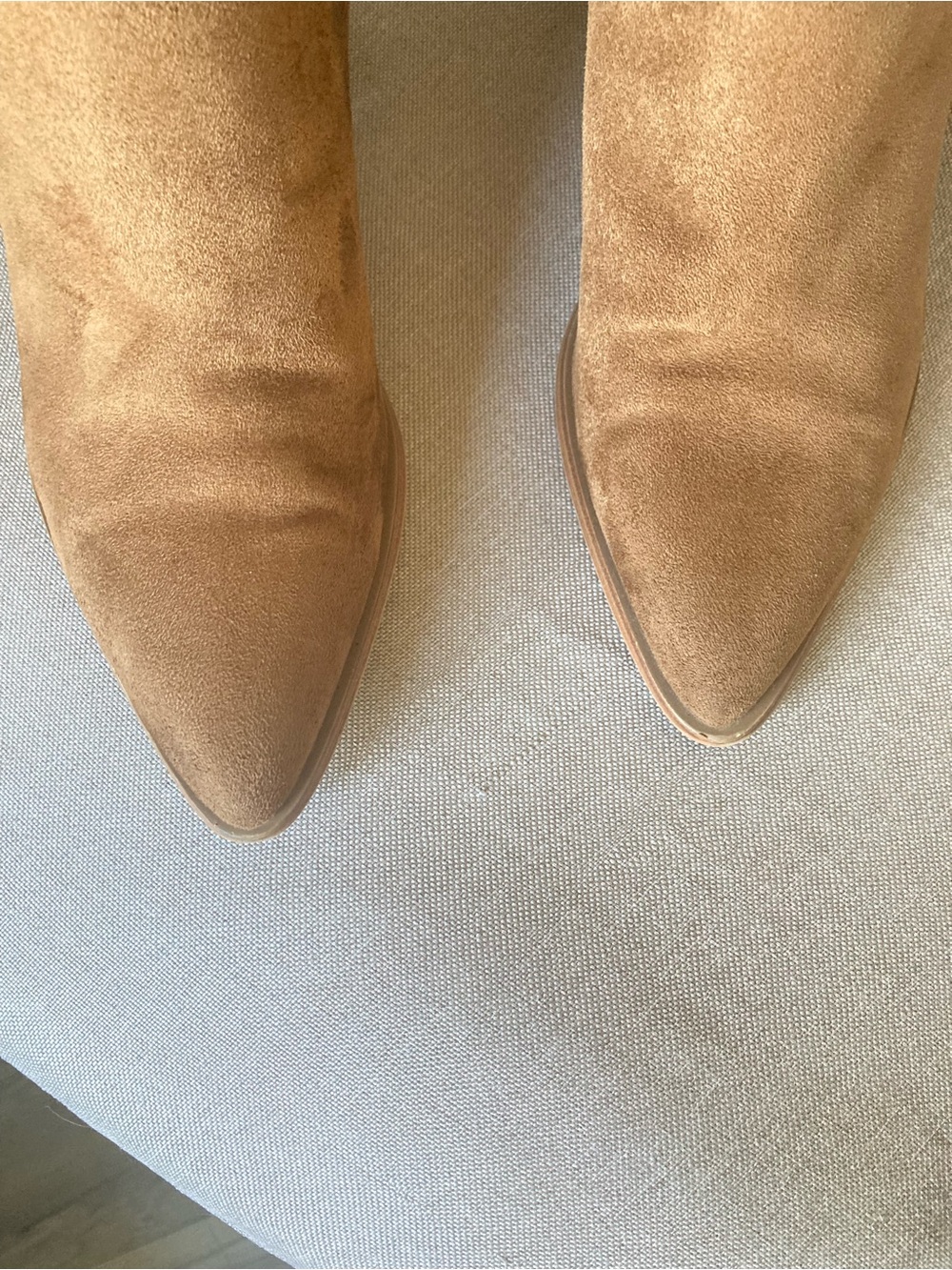 Marc Fisher LTD Over The Knee Suede Boots Tan 8M Block Heel - Picture 4 of 9